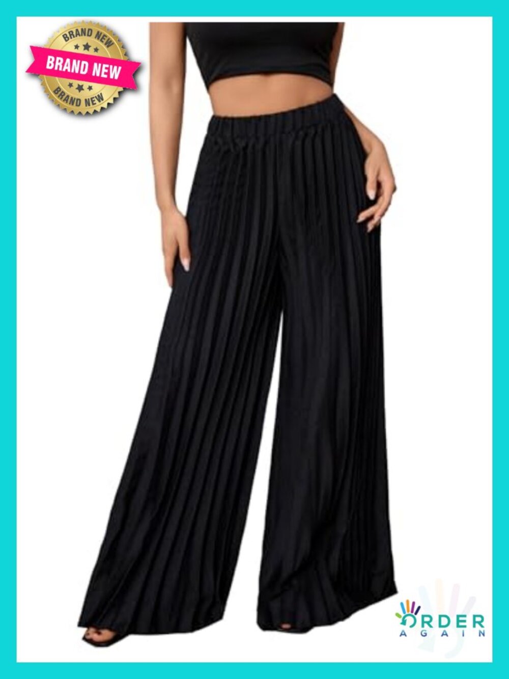 Wide Leg Palazzo Pleated Pants High Waisted Flowy Loose Dressy Casual Long